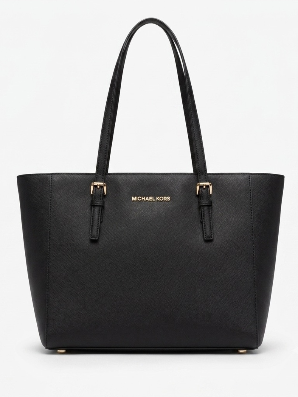 Michael Kors Black Saffiano Tote with Gold Hardware